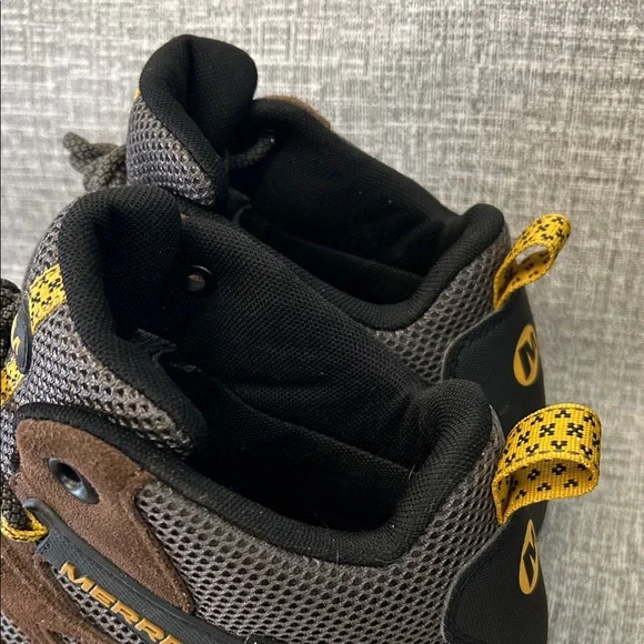 Merrell Men's Brown Hiking Boots with Yellow Accents - Picture 6 of 16